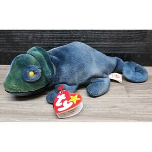Ty Beanie Baby 9‎ inch Rainbow The Iguana Chameleon Toy